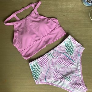2 pc high-waisted swimsuit
